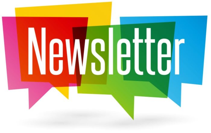 Newsletter with colorful background