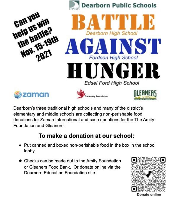 Battle Against Hunger Food Drive