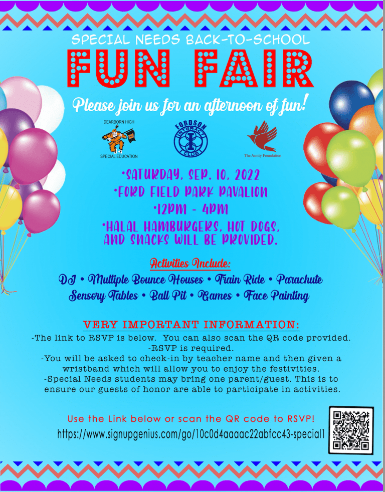 Special Needs Fun Fair on Saturday