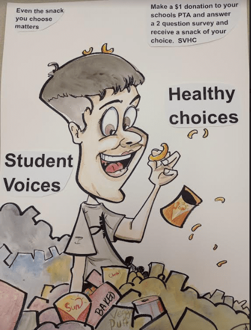 Student Poster about Student Voices Healthy Choices focused on snacks